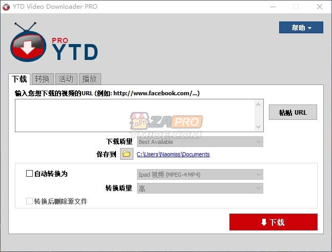 油管视频下载软件: YTD Video Downloader Pro